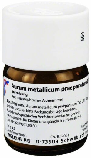 Weleda Aurum Metallicum Praeparatum D10 50 g Trituration