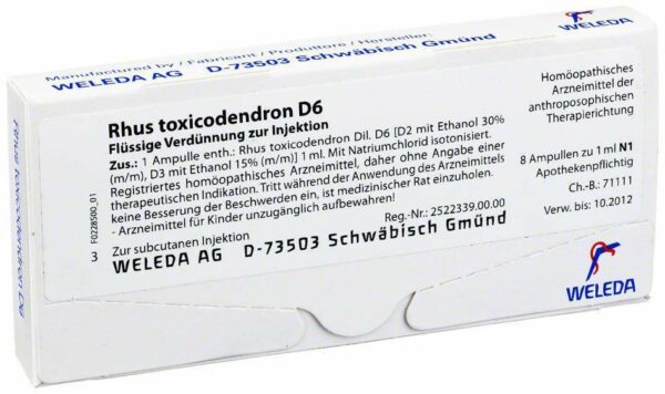 Weleda Rhus toxicodendron D6 8 x 1 ml Ampullen