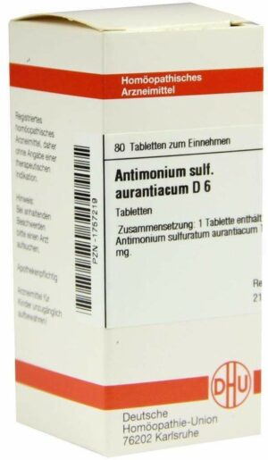 Dhu Antimonium Sulfuratum Aurantiacum D6 80 Tabletten