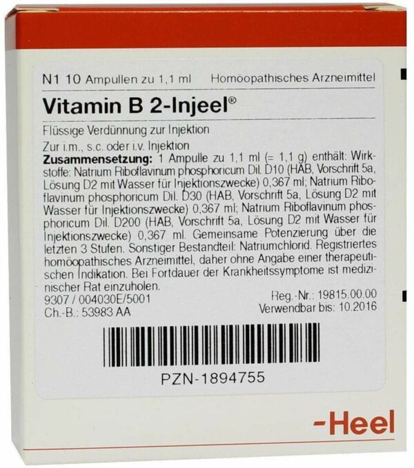 Vitamin B2 Injeele Ampullen