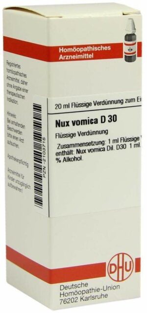 Nux Vomica D30 Dilution 20 ml Dilution