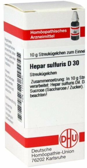 Hepar Sulfuris D30 Dhu 10 G Globuli