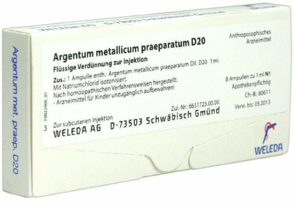 Weleda Argentum Metallicum Praeparatum D20 8 Ampullen