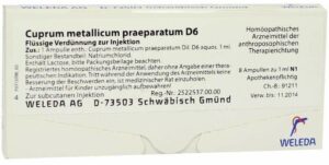 Weleda Cuprum Metallicum Praeparatum D6 8 x 1 ml Ampullen