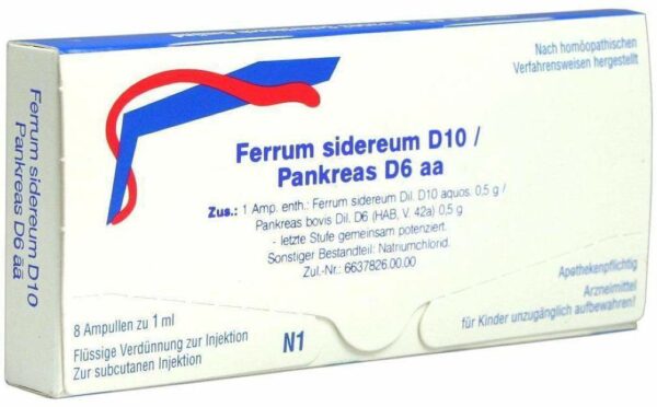 Weleda Ferrum sidereum D10 / Pankreas D6 aa 8 x 1 ml Ampullen