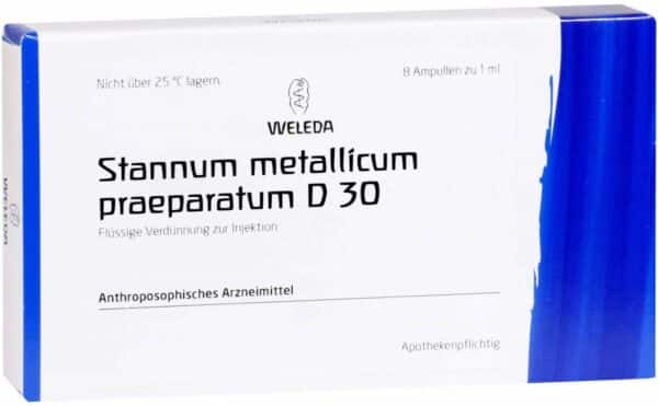 Weleda Stannum Metallicum Praeparatum D30 8 x 1 ml Ampullen