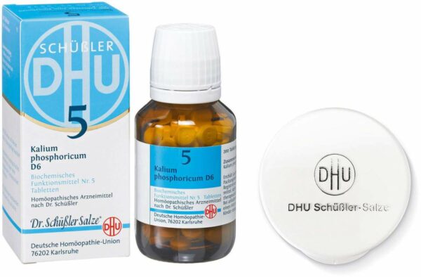 Biochemie DHU 5 Kalium phosphoricum D6 200 Tabletten + gratis Tablettendose 1 Stück